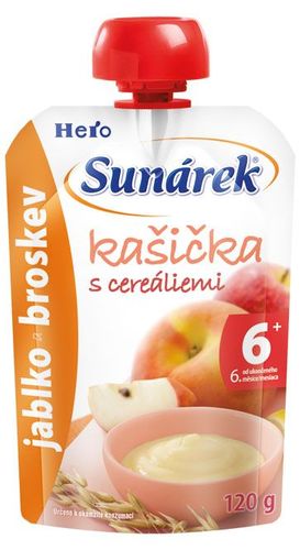5 x Sunárek apple and peach puree 120 g