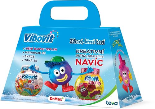 Vibovit Immunity + Dino jelly multivitamins 2x50 pcs + plasticine blue