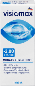 VISIOMAX monthly contact lenses, -2.00 DP, 1 pair