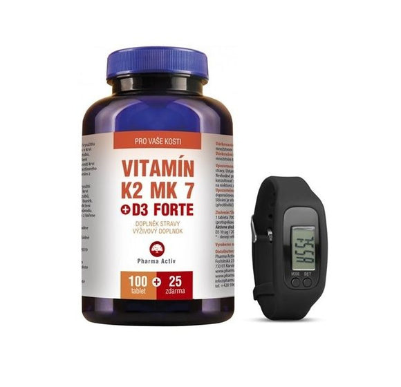 Pharma Active Vitamin K2 MK 7 + D3 Forte 125 Tablet + Gift Fitness Bracelet - mydrxm.com