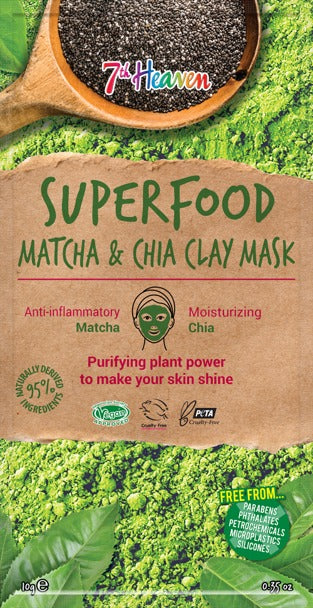7th Heaven Superfood peeling mask Matcha & Chia, 3 x 10 g