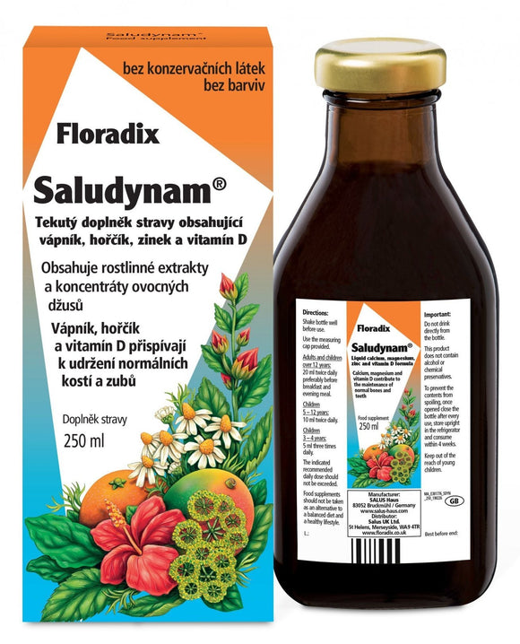 Floradix Saludynam liquid food supplement, 250 ml